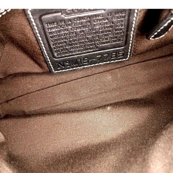 Vintage Coach Small Mini Handbag Purse Black  Leather Hampton 7785 - Picture 5 of 11